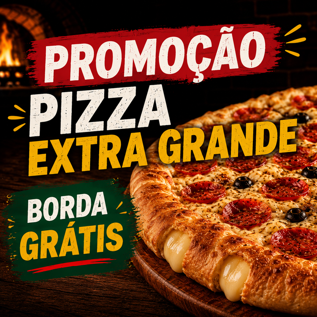 Promoção Pizza Extra Grande - Borda Grátis