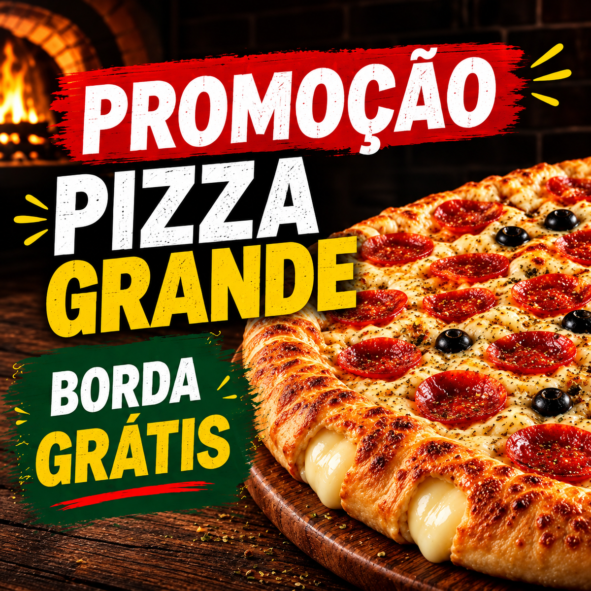 Pizza Grande com borda grátis